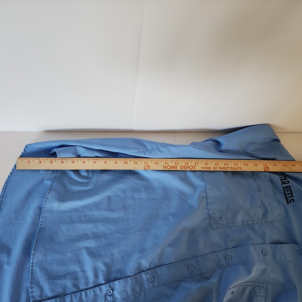 UNC Tar Heels Columbia-Style Fishing Shirt 2XL ProEdge Vented Light Blue - Picture 12 of 12